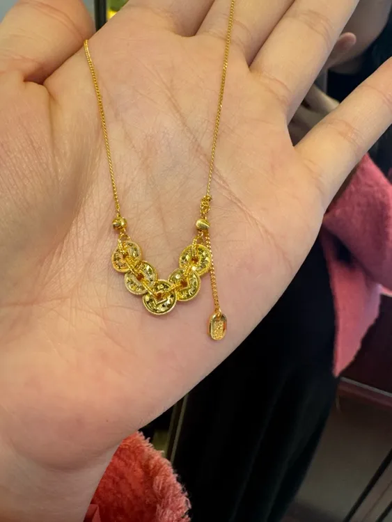 足金项链碎碎冰五帝币轻奢时尚