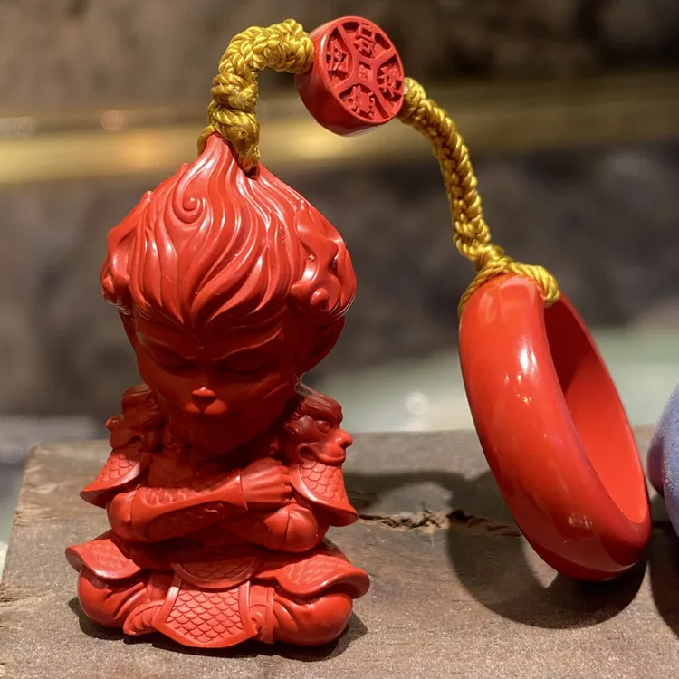 含辰砂工艺品朱砂悟空斗战胜佛158有手把件绳产品一样卖家不一样