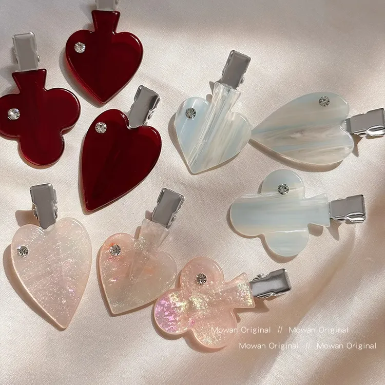 醋酸爱心花朵侧边发夹女2025新款高端刘海夹发饰边夹发卡夹子头饰