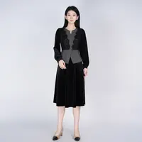 中国风复古丝绒百搭舒适气质长袖秋季新款舒适连衣裙WH05007607