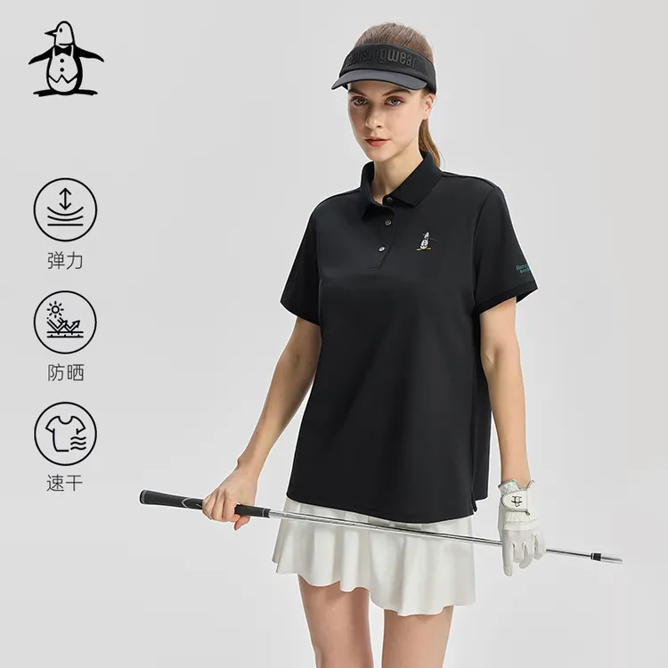 【吉野polo】万星威高尔夫夏季女士翻领美式POLO衫短袖弹力T恤