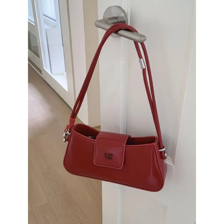 法棍腋下包女2025新款红色包包新娘结婚包高级感通勤单肩包斜挎包