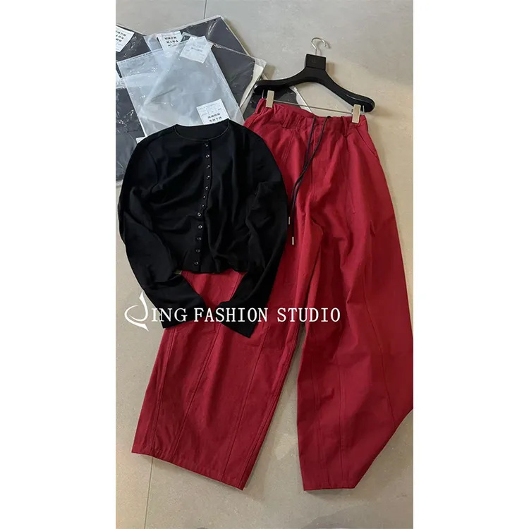 CJING2025秋季新款92558时尚圆领羊毛开衫百搭长袖打底衫女装休闲