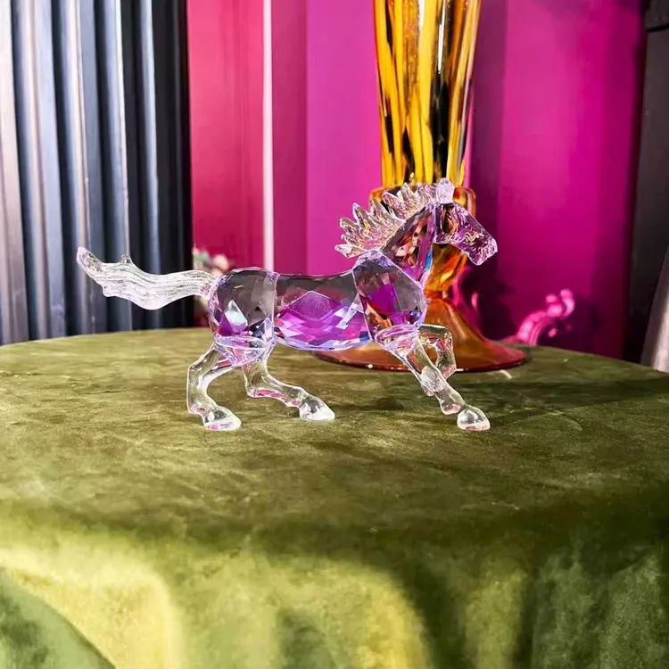 水晶马十二生肖吉祥动物摆件家用创意