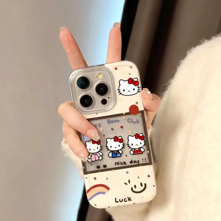 奥菲顿笑脸kt猫适用iPhone17/16pro高透手机壳华为vivo小米oppo套