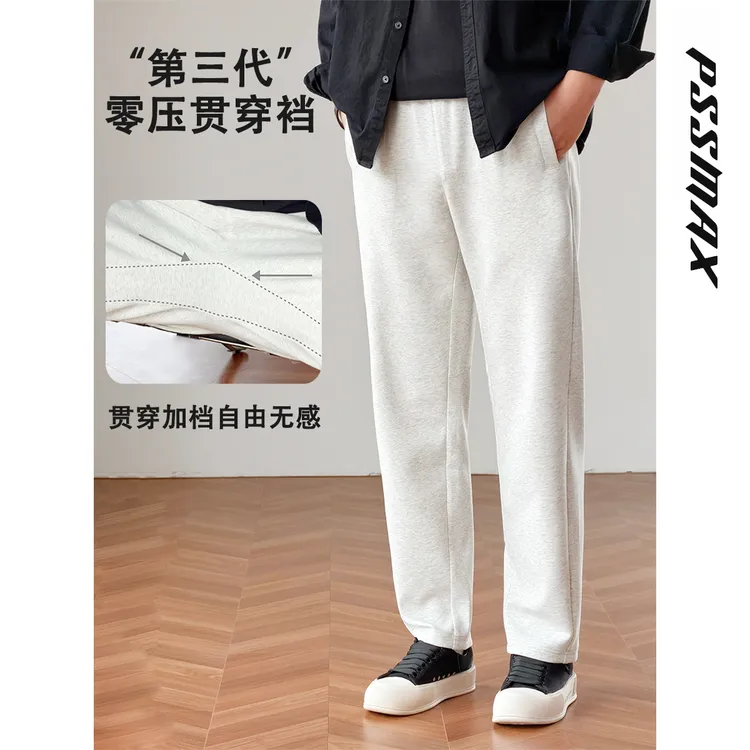 【现货】【PSSMAX】胖俗俗【轻负凉感贯穿裆】2026春夏宽松卫裤休闲裤男商品图