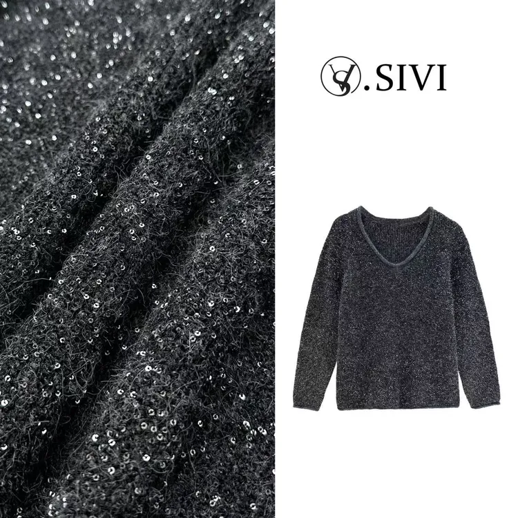 熙薇气质毛衣【星空闪闪】冬季新款时尚休闲上衣F7649