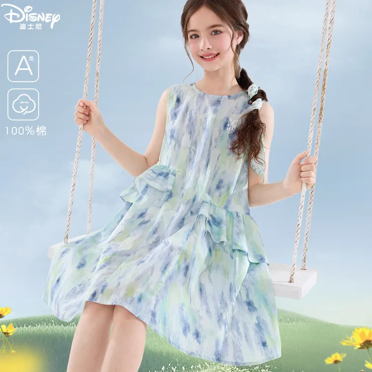 女童连衣裙纯棉2025夏季新款儿童裙子洋气薄款公主裙大童碎花裙