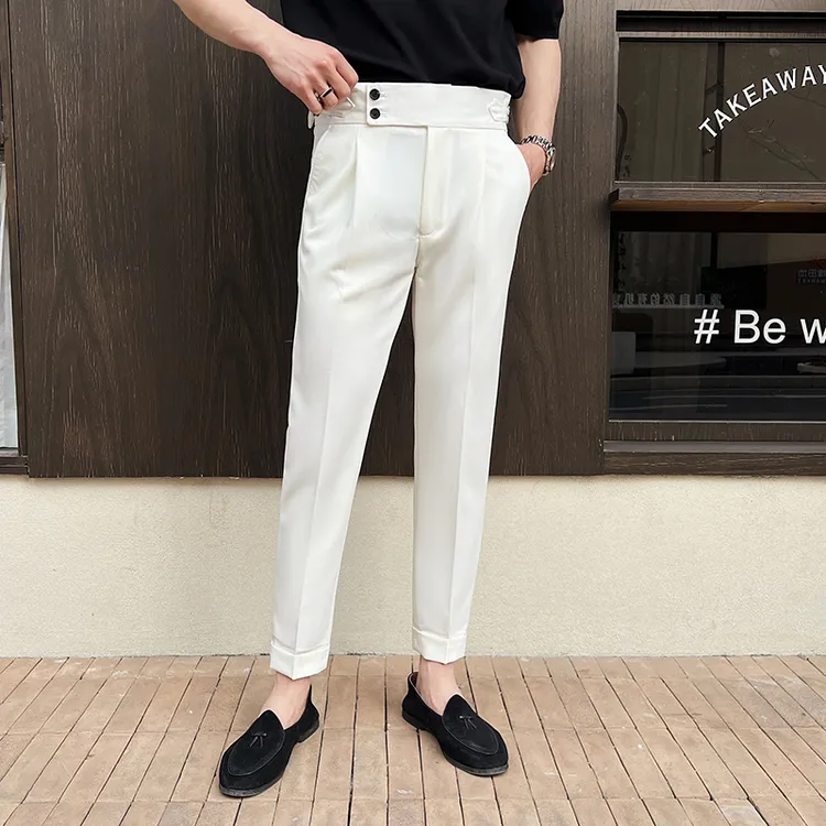 锡芝班拿那不勒斯西裤男夏季薄款商务高级感垂感九分休闲西装裤子