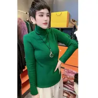 双面德绒高领内搭打底衫女款秋冬保暖堆堆领长袖T恤上衣时尚