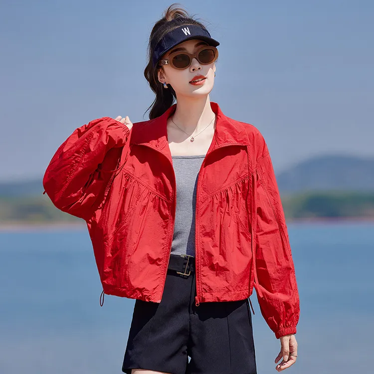 2025新款夏季防晒衣女短款小个子夏季休闲薄款外套女大码宽松透气