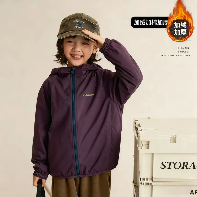 男女童秋冬软壳外套防风防水防皱保暖加绒百搭休闲时尚亲子款潮流