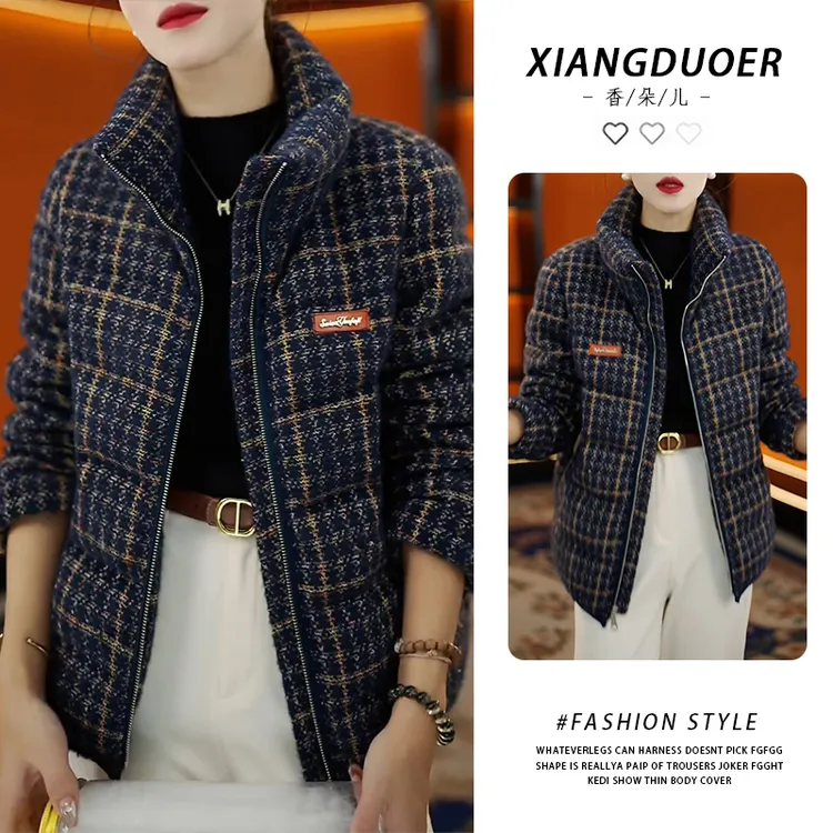 2026冬季新款气质显瘦显白高端深海蓝棉服女时尚潮流时髦感保暖