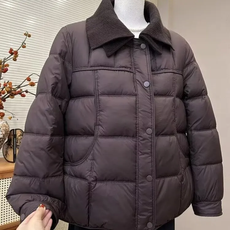 时尚妈妈装轻薄保暖棉服外套冬季新款洋气宽松加厚棉衣中老年棉袄