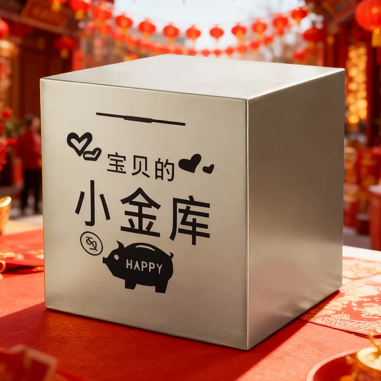 不锈钢存钱罐女孩只进不出儿童防摔不烂成年大人储蓄罐生日礼物