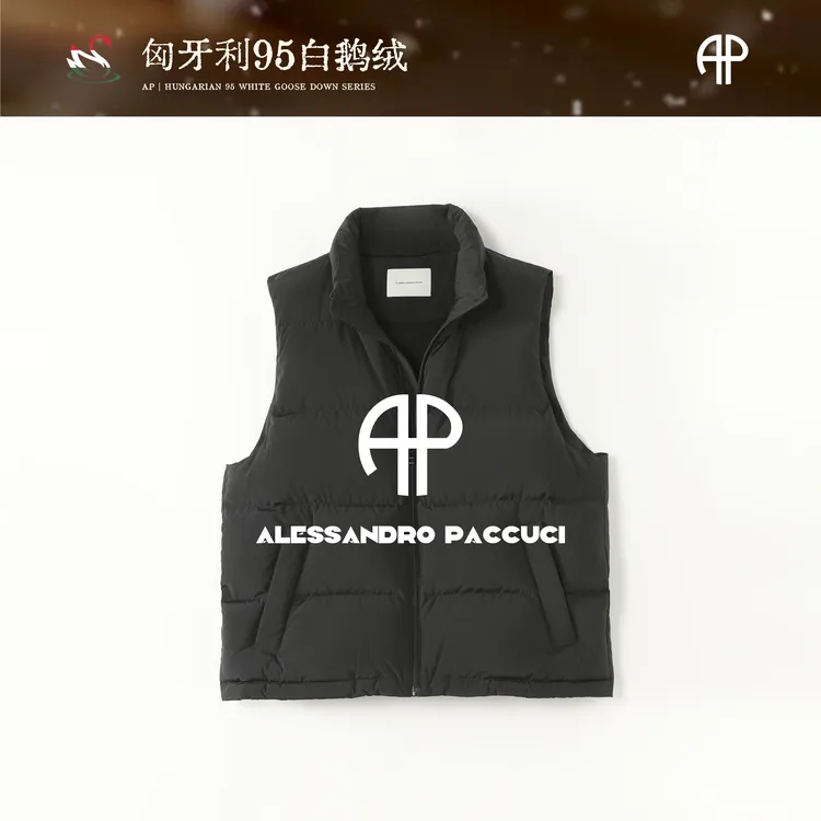 AP洛哥34002RE【非凡绒暖】匈牙利进口95白鹅绒立领时尚马甲/女装