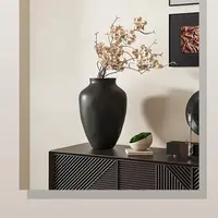 中古哑光素烧陶瓷侘寂风民宿酒店水培花瓶样板间茶几玄关装饰品
