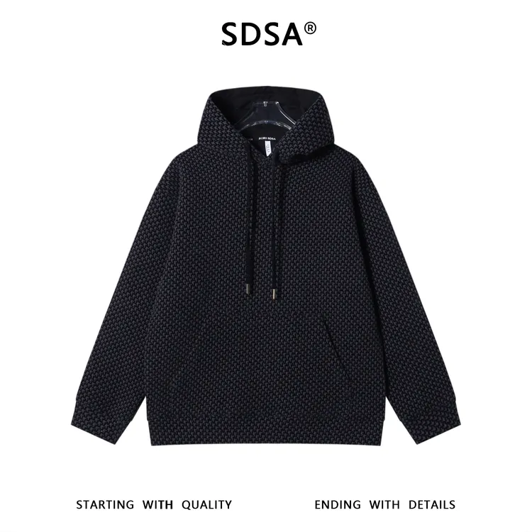SDSA男士秋冬新款痞帅男装潮流情侣宽松连帽卫衣撞色绒毛设计百搭