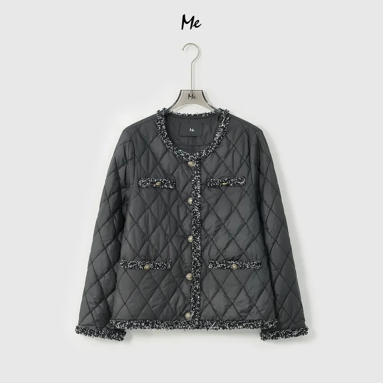 ME【黑菱小香棉服】奢牌感菱格绗线老钱保暖时尚百搭棉服MESA3183