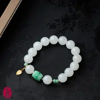 周钿钿®|花月2|天然羊脂白玉A货缅料翡翠18k金手串(多样性发其一)