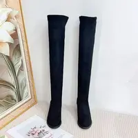 M93-3  新款时尚百搭气质粗跟过膝长筒时装靴加绒