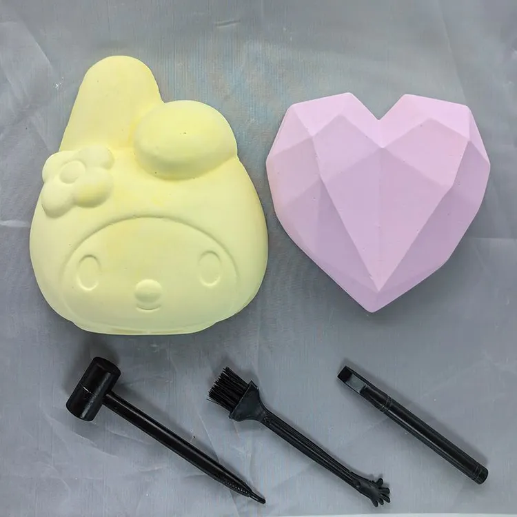 考古挖掘玩具儿童石膏玩具女孩挖宝寻宝藏美人鱼美少女三丽欧恐龙