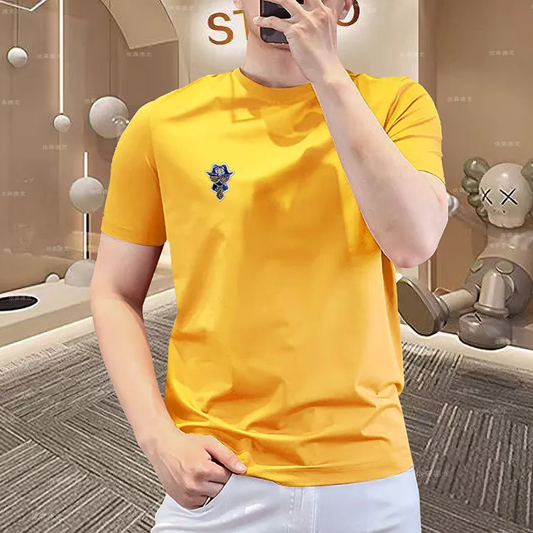 短袖山系字母T恤圆领夏季度假风夏装基础大众休闲轻奢痞帅男装