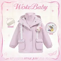 女童加绒加厚棉服2025冬装儿童连帽卡通上衣汉服FA5143