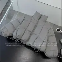 2025冬季男童宝宝新款韩版时尚简约风纯色方格纹休闲保暖棉服外套