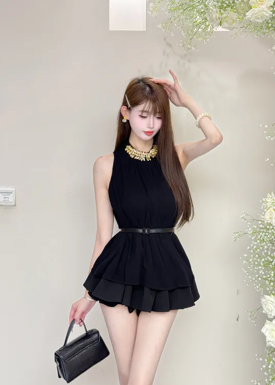 【泉泉推荐】夏季时尚百搭显瘦纯欲御姐气质套装25779+25391-1