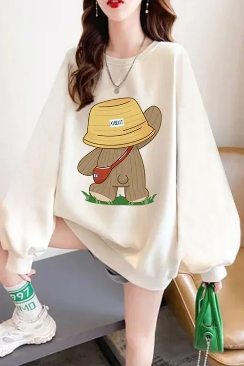 春秋棉套头圆领卫衣女年新款韩版宽松秋冬加绒加厚显瘦上衣