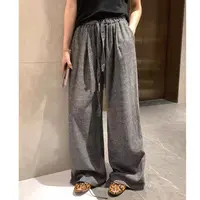 【糯米丸子】抽绳松紧高腰直筒阔腿休闲裤.