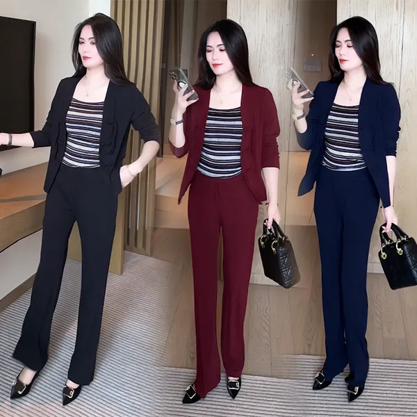 【季颜品牌】新款休闲时尚穿搭气质洋气收腰显瘦不挑人长袖套装96