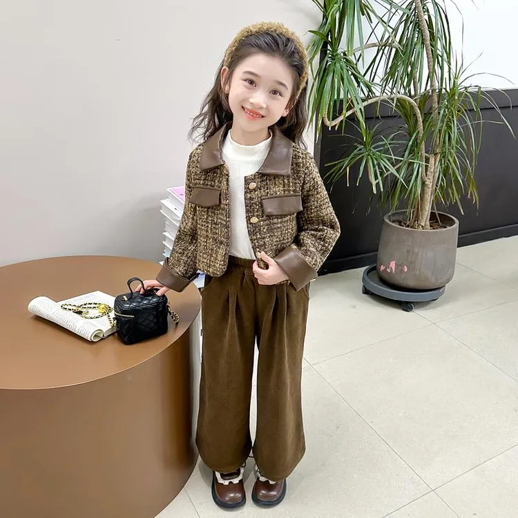 韩版女童春秋季新款小香风套装2024女宝宝洋气休闲秋装外穿两件套