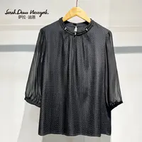 【萨拉迪恩】桑蚕丝圆领长袖时尚气质百搭上衣