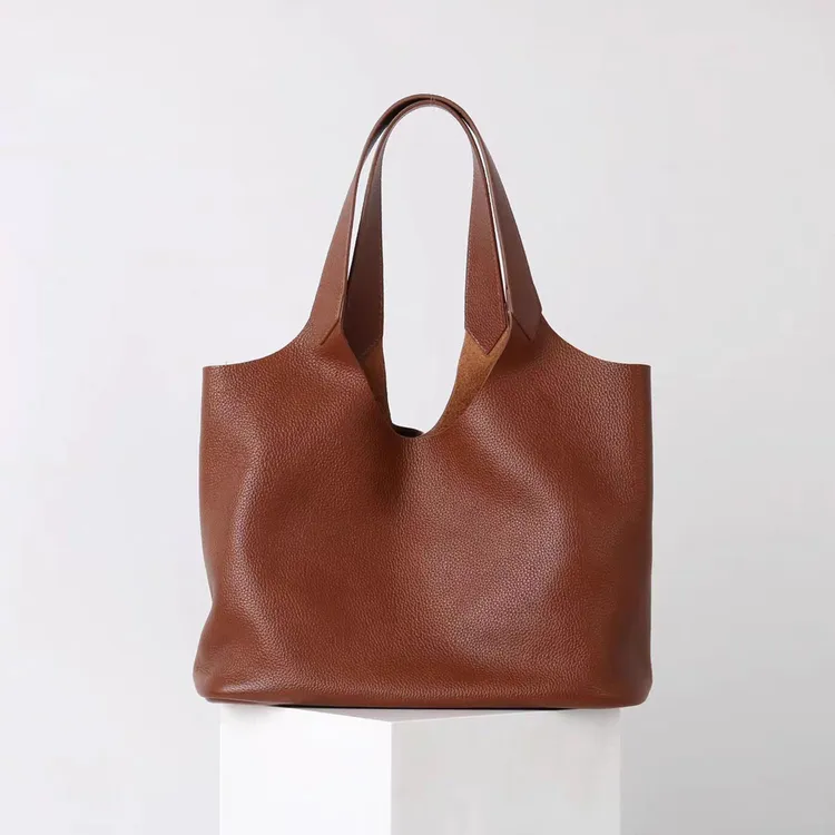 大号菜篮子宝恩福宝马鞍皮简约风单肩时尚真皮软皮通勤TL25760