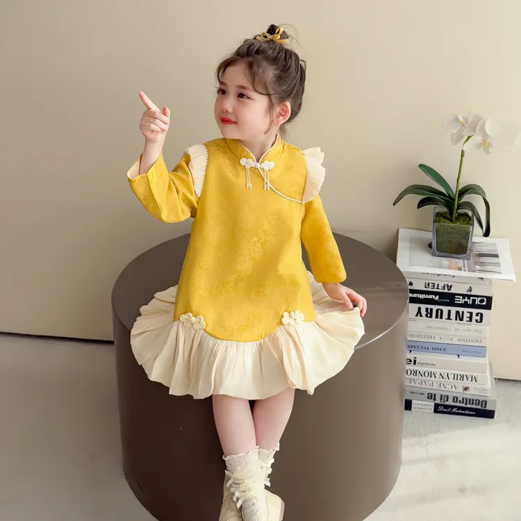 女童中国风连衣裙2025新款儿童春秋装新中式裙子女宝宝秋季公主裙