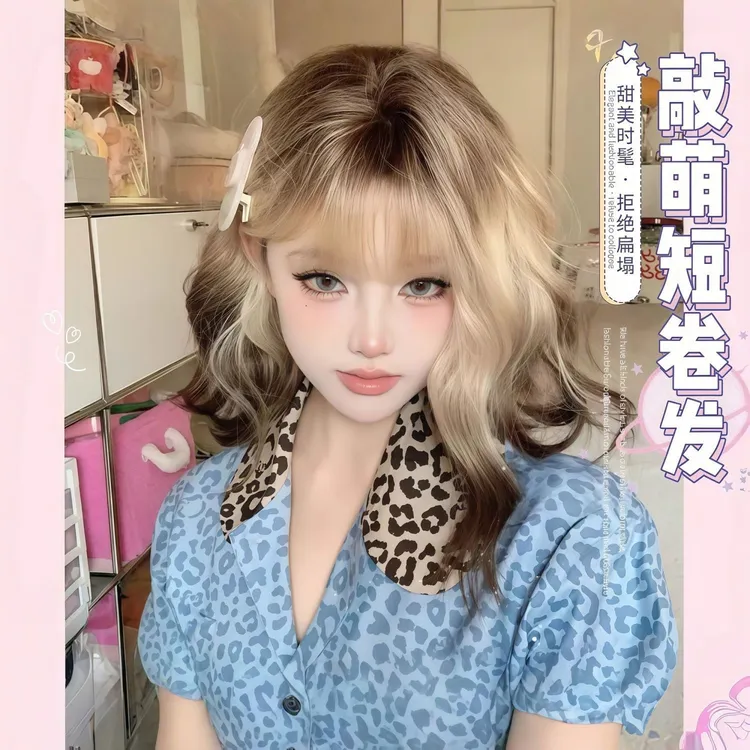 【暹罗小甜心】假发女短卷发羊毛卷假发女慵懒卷仿真三道鳞女士穿搭