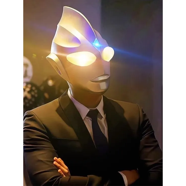 奥特曼头盔迪迦儿童可穿戴发光头套触摸面具女全套社恐cos面罩女6