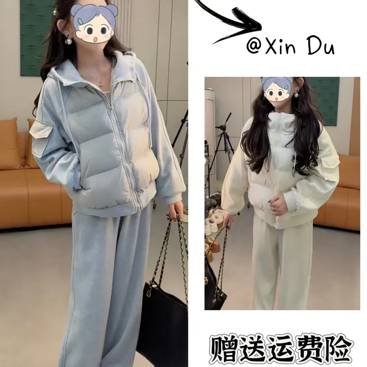 2025秋冬季新款时尚显瘦气质女士网红洋气两件套百搭款D24240