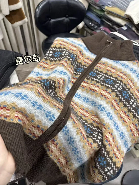 米蓝家名殿~巨好穿~费尔岛提花开衫0027