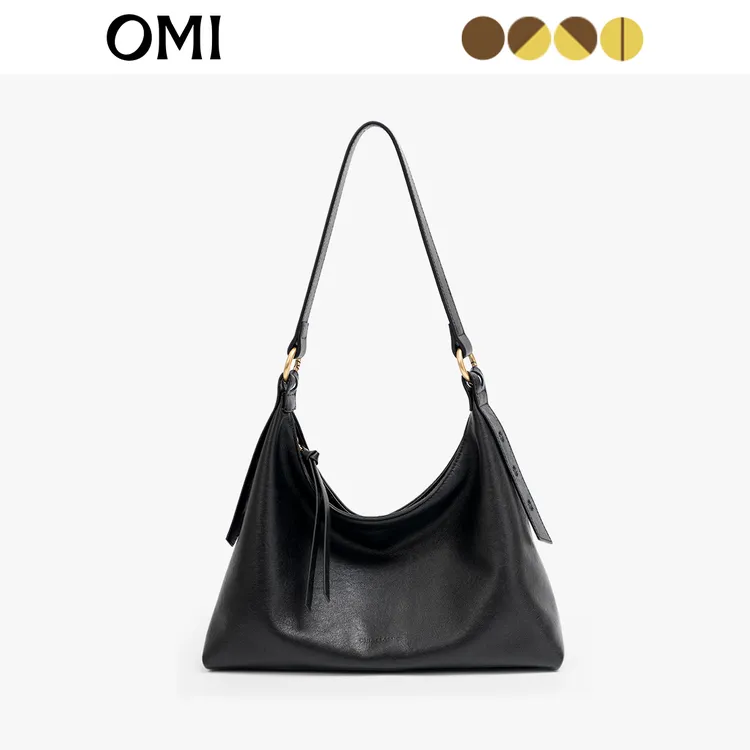 OMI/欧米新款植鞣头层牛皮hobo包单肩托特包单肩包腋下经典百搭