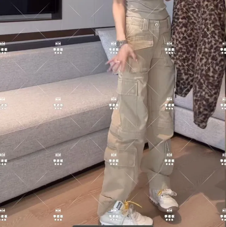 2026自留水洗炒色牛仔女士工装休闲裤（衣长103左右）