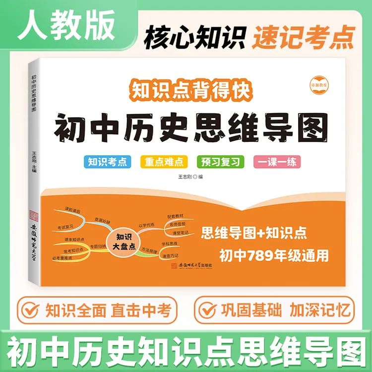 初中历史知识点汇总七八九年级历史教材思维导图中考总复习必刷题