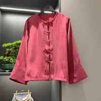 中式上衣复古传统改良霜感素色秋季女装宽松气质上衣6676