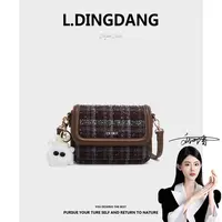 【刘叮当甄选】 秋冬新款配大衣好看小方包单肩斜挎包（送挂饰）24253