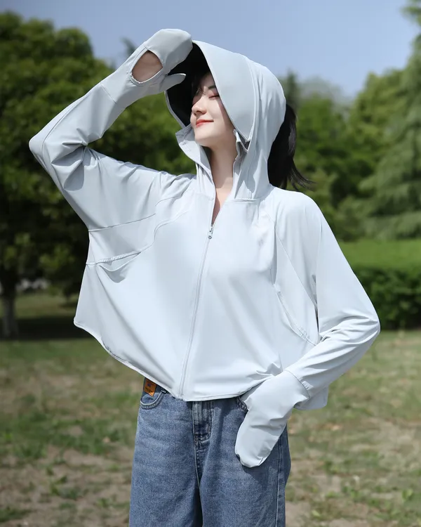 2025夏季新款防晒衣女短款时尚薄款防晒服【小胶手套款】