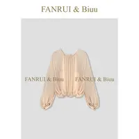 FANRUI/泛芮「胧纱画境」时髦洋气轻奢高级感褶皱上衣针织女B17486
