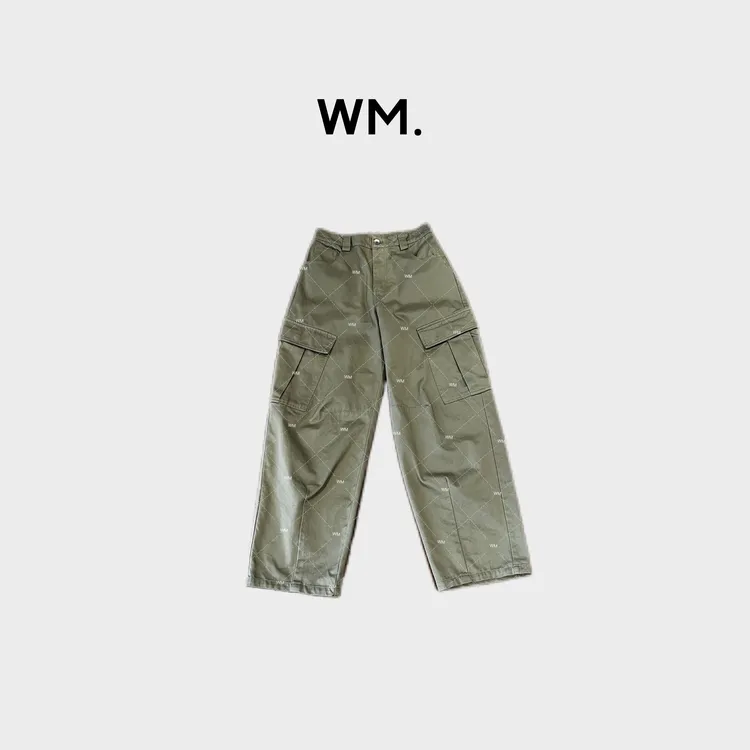 WMeng*罗马假日*小众极简立裁百搭腔调浅卡其工装裤JS-K-25080801