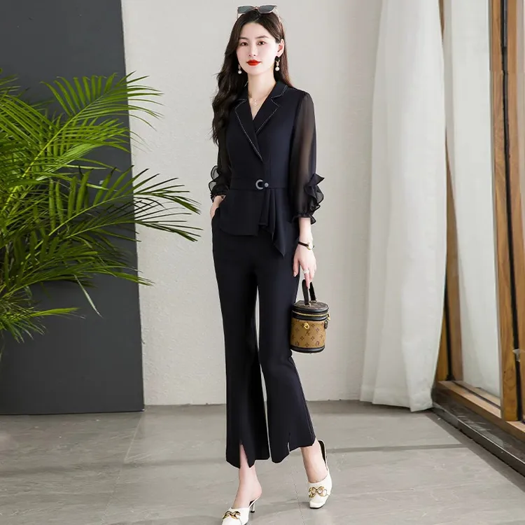 【上衣+裤子】优雅气质时尚大气减龄休闲收腰显瘦套裤M-4XL-q